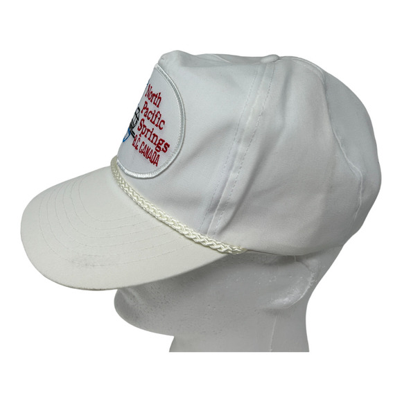 Vintage North Pacific Springs b.c. Canada No Problem Rope Cap Hat Snapback White - Picture 5 of 13